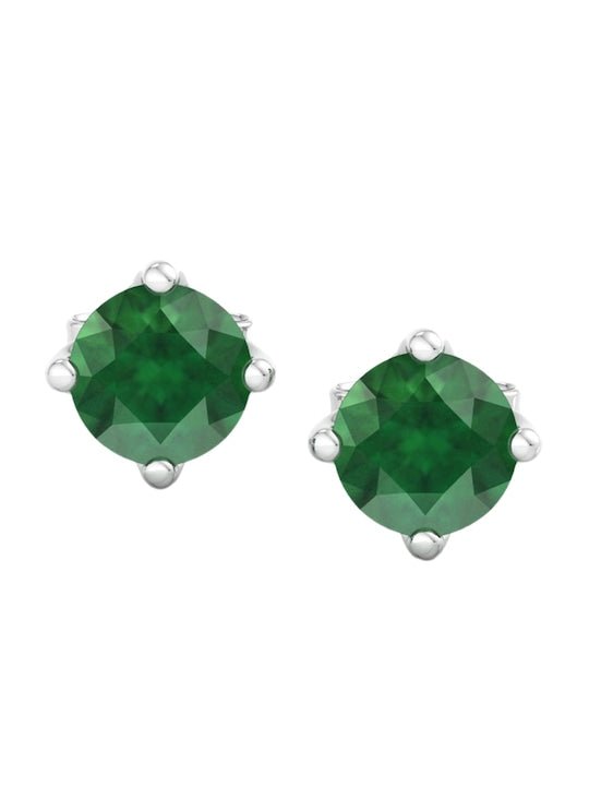 925 Sterling Silver Circular Cubic Zirconia Studs Earrings - Inddus Jewelry