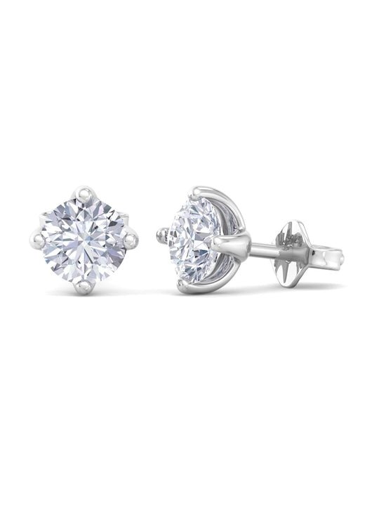 925 Sterling Silver Circular Cubic Zirconia Studs Earrings - Inddus Jewelry