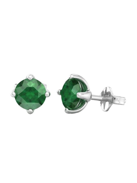 925 Sterling Silver Circular Cubic Zirconia Studs Earrings - Inddus Jewelry