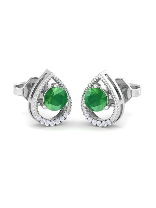 925 Sterling Silver Circular Cubic Zirconia Studs Earrings - Inddus Jewelry