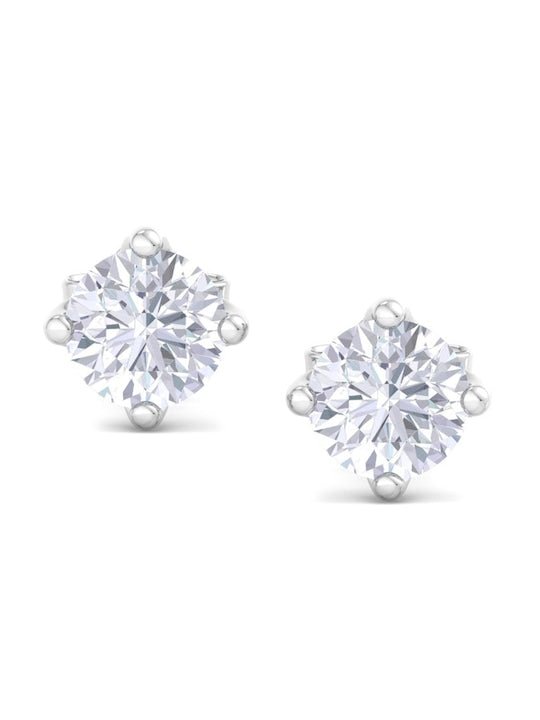 925 Sterling Silver Circular Cubic Zirconia Studs Earrings - Inddus Jewelry