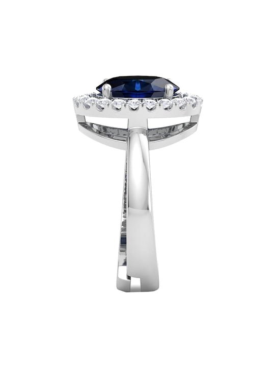 925 Sterling Silver CZ Studded Adjustable Finger Ring - Inddus Jewelry