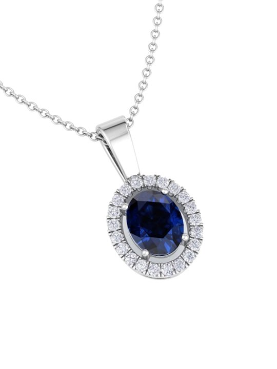 925 Sterling Silver CZ-Studded Pendant With Chain - Inddus Jewelry