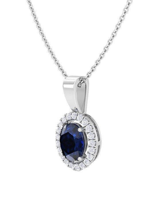 925 Sterling Silver CZ-Studded Pendant With Chain - Inddus Jewelry