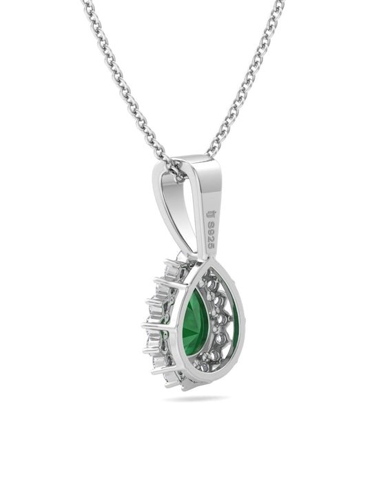 925 Sterling Silver Rhodium-Plated CZ Studded Pendant - Inddus Jewelry