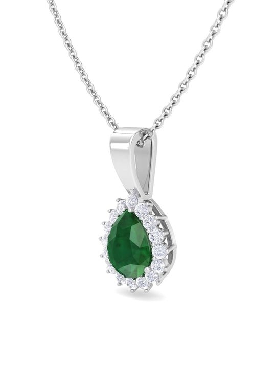 925 Sterling Silver Rhodium-Plated CZ Studded Pendant - Inddus Jewelry