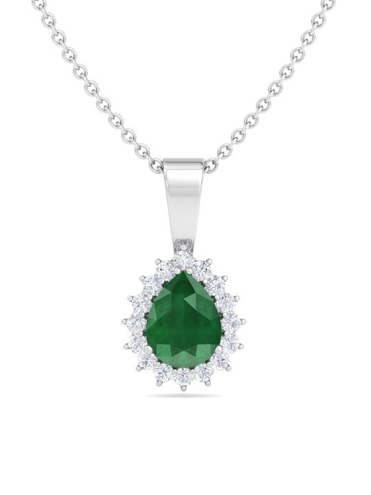 925 Sterling Silver Rhodium-Plated CZ Studded Pendant - Inddus Jewelry