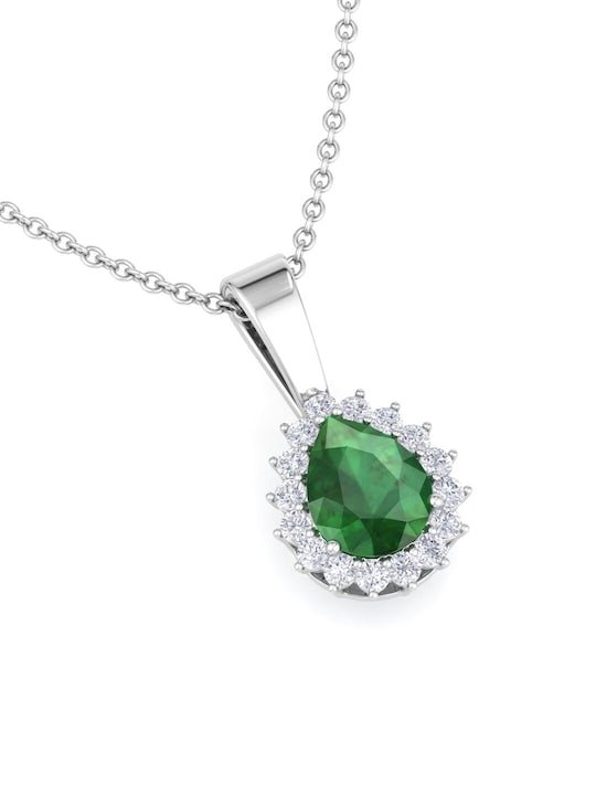 925 Sterling Silver Rhodium-Plated CZ Studded Pendant - Inddus Jewelry