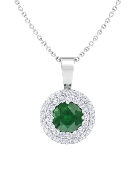 92.5 Sterling Silver Rhodium-Plated CZ Studded Pendant With Chain - Inddus Jewelry