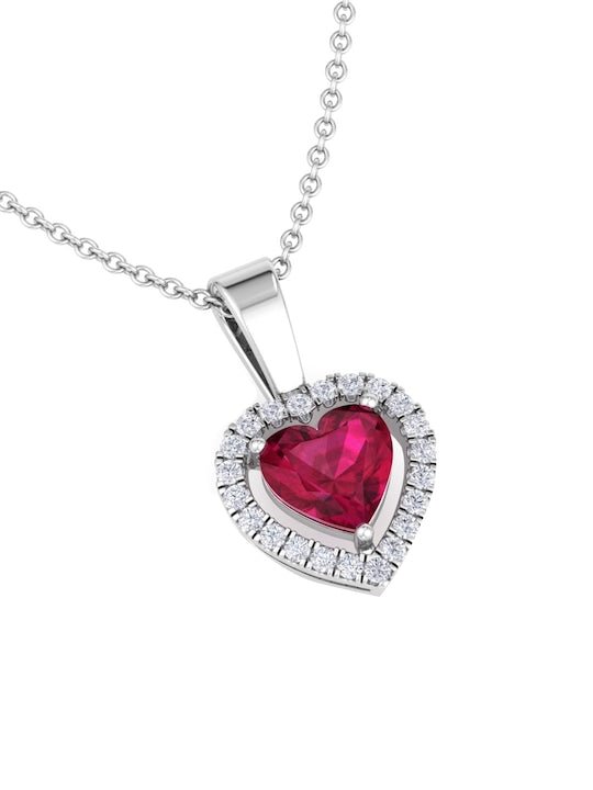 92.5 Sterling Silver Rhodium-Plated CZ Studded Pendant With Chain - Inddus Jewelry