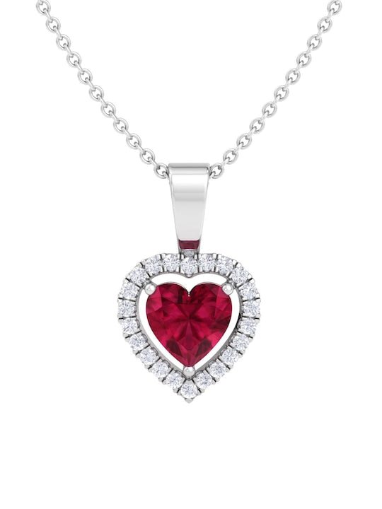 92.5 Sterling Silver Rhodium-Plated CZ Studded Pendant With Chain - Inddus Jewelry