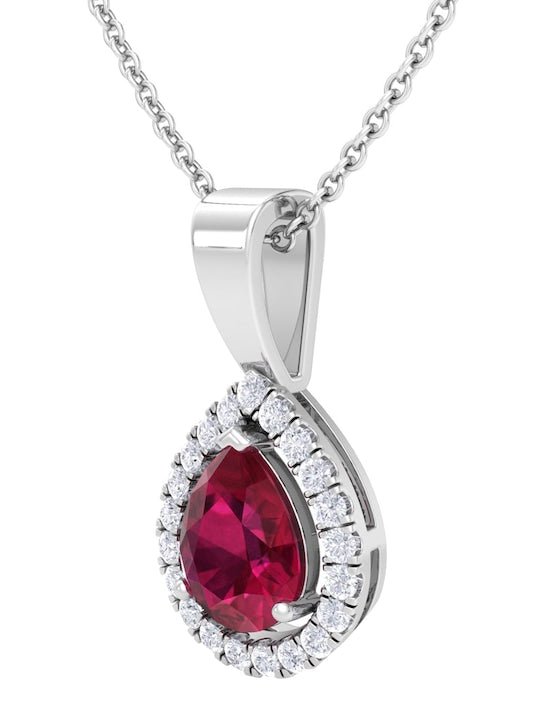 92.5 Sterling Silver Rhodium-Plated & CZ-Studded Pendant With Chain - Inddus Jewelry