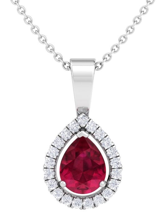 92.5 Sterling Silver Rhodium-Plated & CZ-Studded Pendant With Chain - Inddus Jewelry