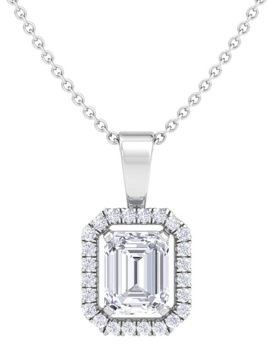 92.5 Sterling Silver Rhodium-Plated CZ Studded Pendant With Chain - Inddus Jewelry