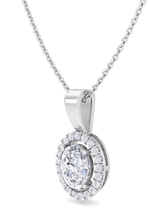 92.5 Sterling Silver Rhodium-Plated CZ-Studded Pendant With Chain - Inddus Jewelry