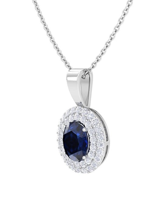 92.5 Sterling Silver Rhodium-Plated & CZ-Studded Pendant With Chain - Inddus Jewelry