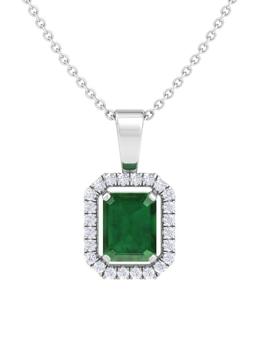 92.5 Sterling Silver Rhodium-Plated CZ Studded Pendant With Chain - Inddus Jewelry