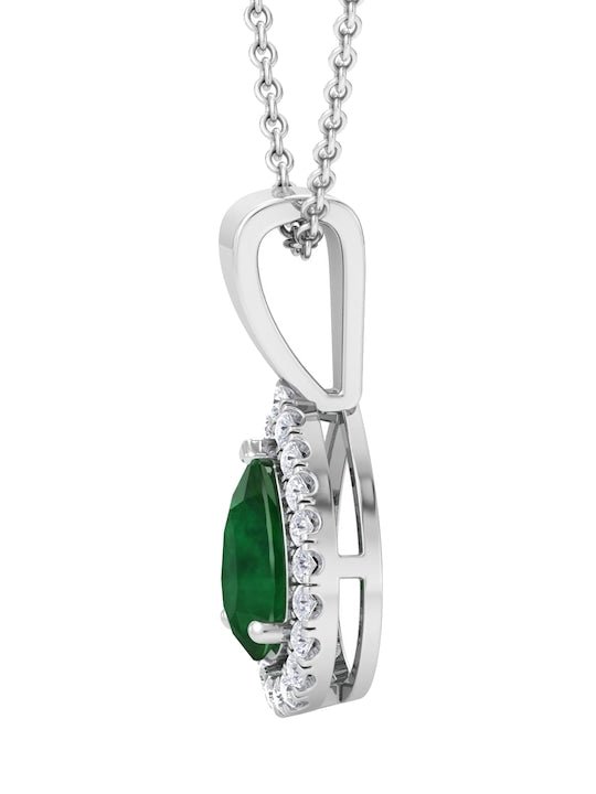 92.5 Sterling Silver Rhodium-Plated CZ Studded Pendant With Chain - Inddus Jewelry