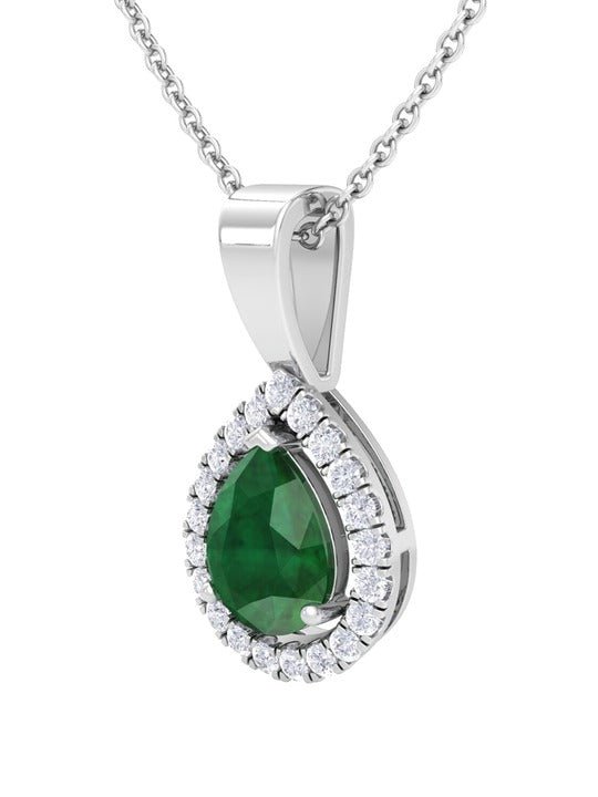 92.5 Sterling Silver Rhodium-Plated CZ Studded Pendant With Chain - Inddus Jewelry