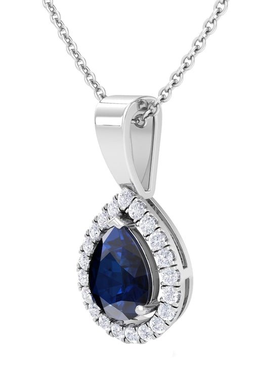 92.5 Sterling Silver Rhodium-Plated & CZ-Studded Pendant With Chain - Inddus Jewelry