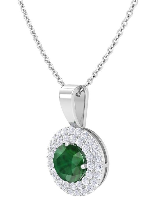 92.5 Sterling Silver Rhodium-Plated CZ Studded Pendant With Chain - Inddus Jewelry