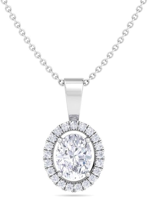 92.5 Sterling Silver Rhodium-Plated CZ-Studded Pendant With Chain - Inddus Jewelry