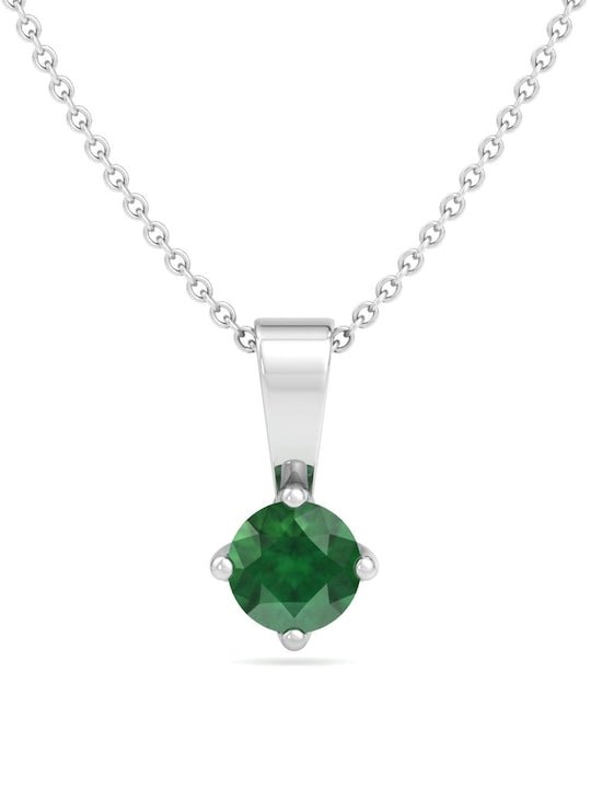 925 Sterling Silver Rhodium-Plated CZ Studded Pendant with Chain - Inddus Jewelry