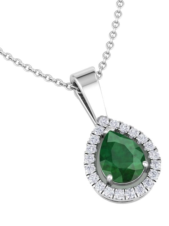 92.5 Sterling Silver Rhodium-Plated CZ Studded Pendant With Chain - Inddus Jewelry