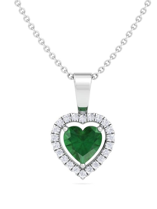 92.5 Sterling Silver Rhodium-Plated CZ Studded Pendant With Chain - Inddus Jewelry