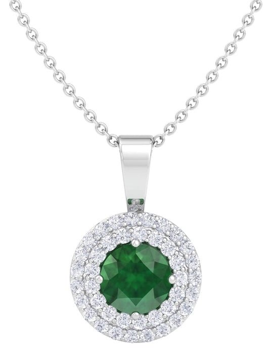 92.5 Sterling Silver Rhodium-Plated CZ Studded Pendant With Chain - Inddus Jewelry