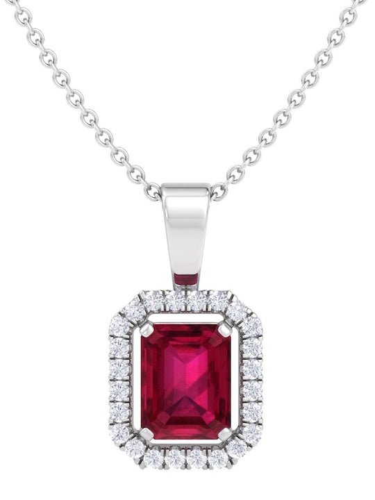 92.5 Sterling Silver Rhodium-Plated CZ Studded Pendant With Chain - Inddus Jewelry