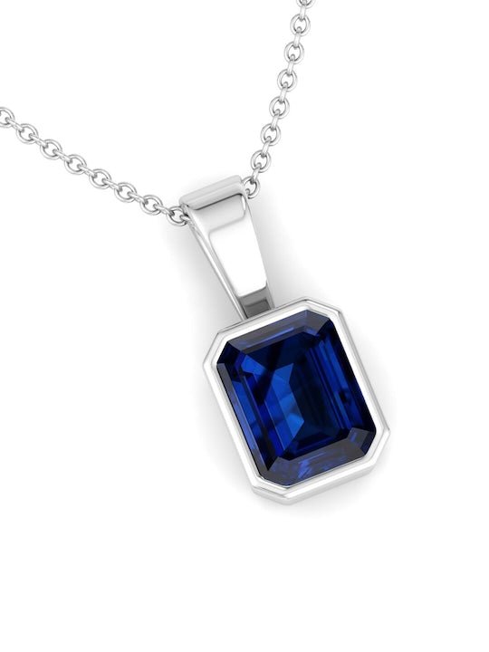 92.5 Sterling Silver Rhodium-Plated CZ-Studded Pendant With Chain - Inddus Jewelry