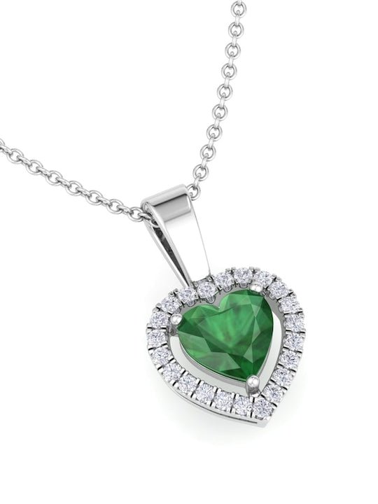 92.5 Sterling Silver Rhodium-Plated CZ Studded Pendant With Chain - Inddus Jewelry