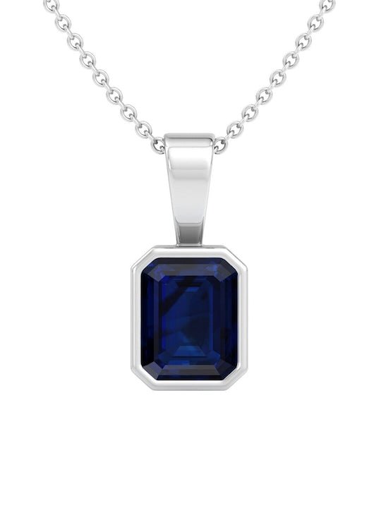 92.5 Sterling Silver Rhodium-Plated CZ-Studded Pendant With Chain - Inddus Jewelry