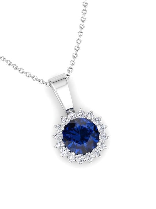 925 Sterling Silver Rhodium-Plated CZ Studded Pendant With Chain - Inddus Jewelry