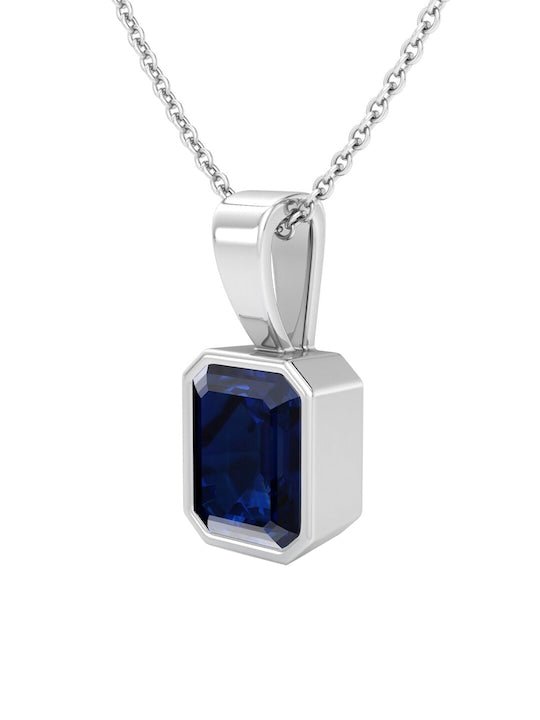 92.5 Sterling Silver Rhodium-Plated CZ-Studded Pendant With Chain - Inddus Jewelry