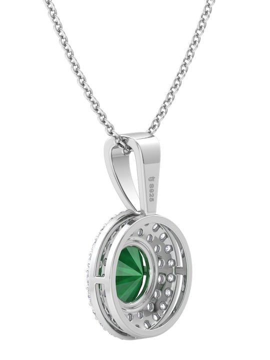 92.5 Sterling Silver Rhodium-Plated CZ Studded Pendant With Chain - Inddus Jewelry