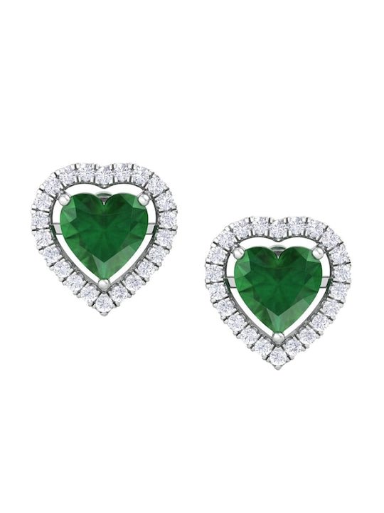 925 Sterling Silver Rhodium-Plated CZ Studded Studs Earrings - Inddus Jewelry