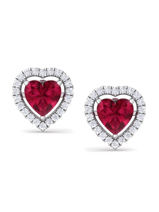 925 Sterling Silver Rhodium-Plated CZ Studded Studs Earrings - Inddus Jewelry