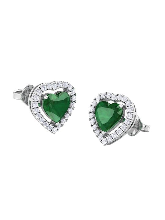 925 Sterling Silver Rhodium-Plated CZ Studded Studs Earrings - Inddus Jewelry