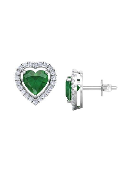 925 Sterling Silver Rhodium-Plated CZ Studded Studs Earrings - Inddus Jewelry