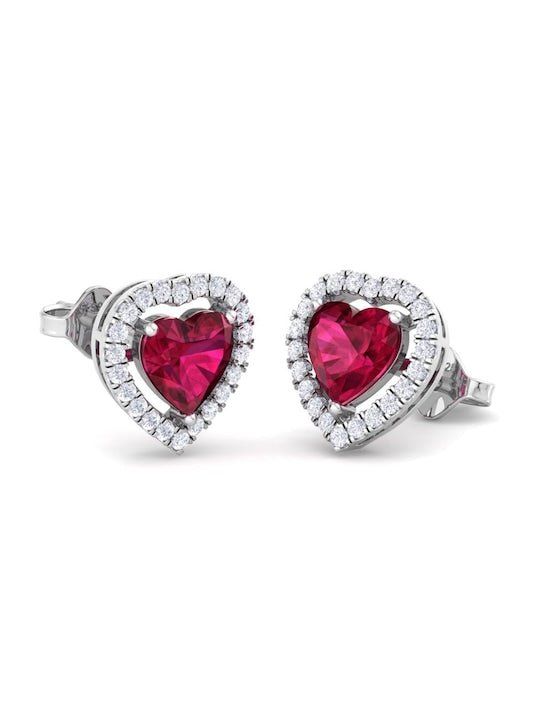 925 Sterling Silver Rhodium-Plated CZ Studded Studs Earrings - Inddus Jewelry