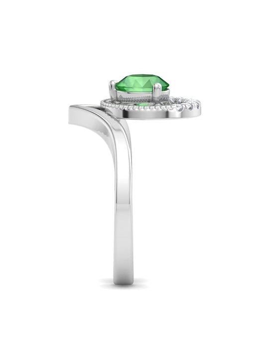 Rhodium-Plated 92.5 Sterling Silver & CZ-Studded Ring - Inddus Jewelry