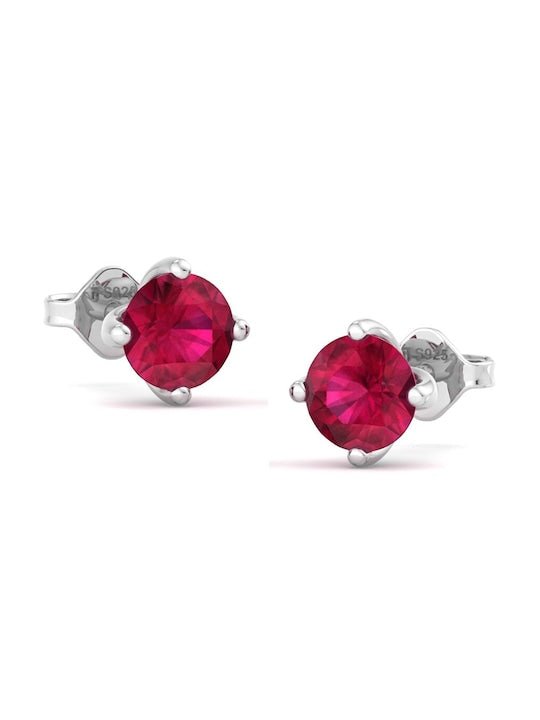 Rhodium-Plated Circular Shaped Studs Earrings - Inddus Jewelry