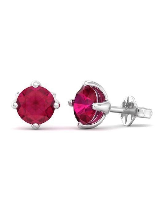 Rhodium-Plated Circular Shaped Studs Earrings - Inddus Jewelry