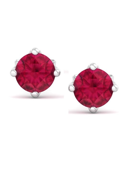 Rhodium-Plated Circular Shaped Studs Earrings - Inddus Jewelry