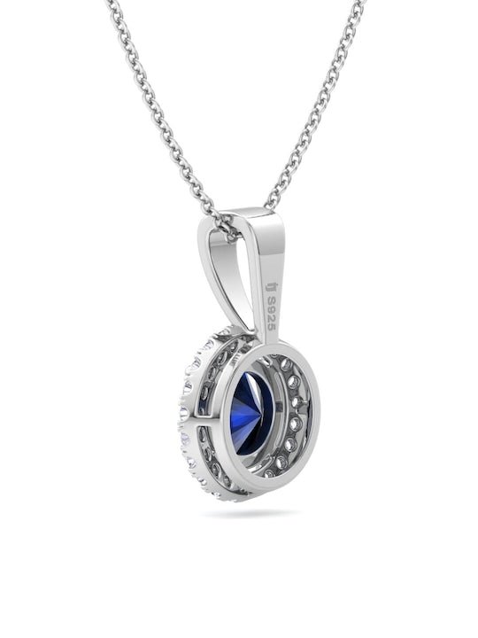 Rhodium-Plated CZ-Studded 925 Sterling Silver Pendant - Inddus Jewelry