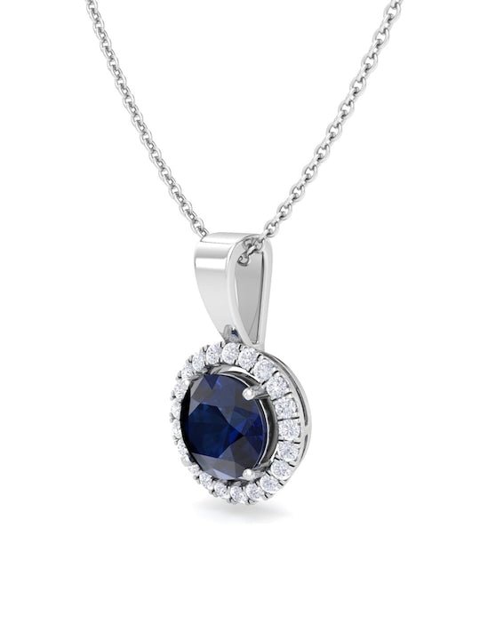 Rhodium-Plated CZ-Studded 925 Sterling Silver Pendant - Inddus Jewelry