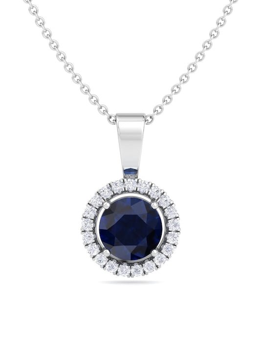 Rhodium-Plated CZ-Studded 925 Sterling Silver Pendant - Inddus Jewelry