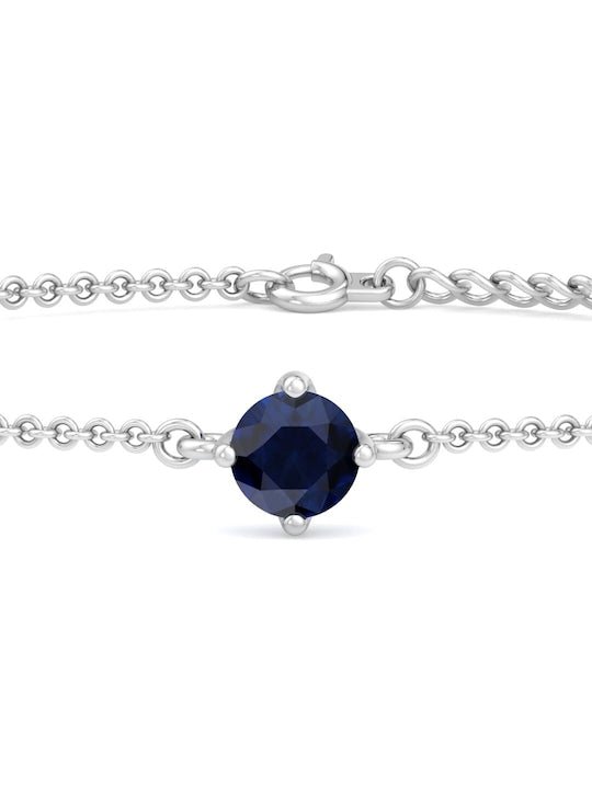 Rhodium-Plated CZ-Studded Circular shaped Adjustable Link Bracelet - Inddus Jewelry